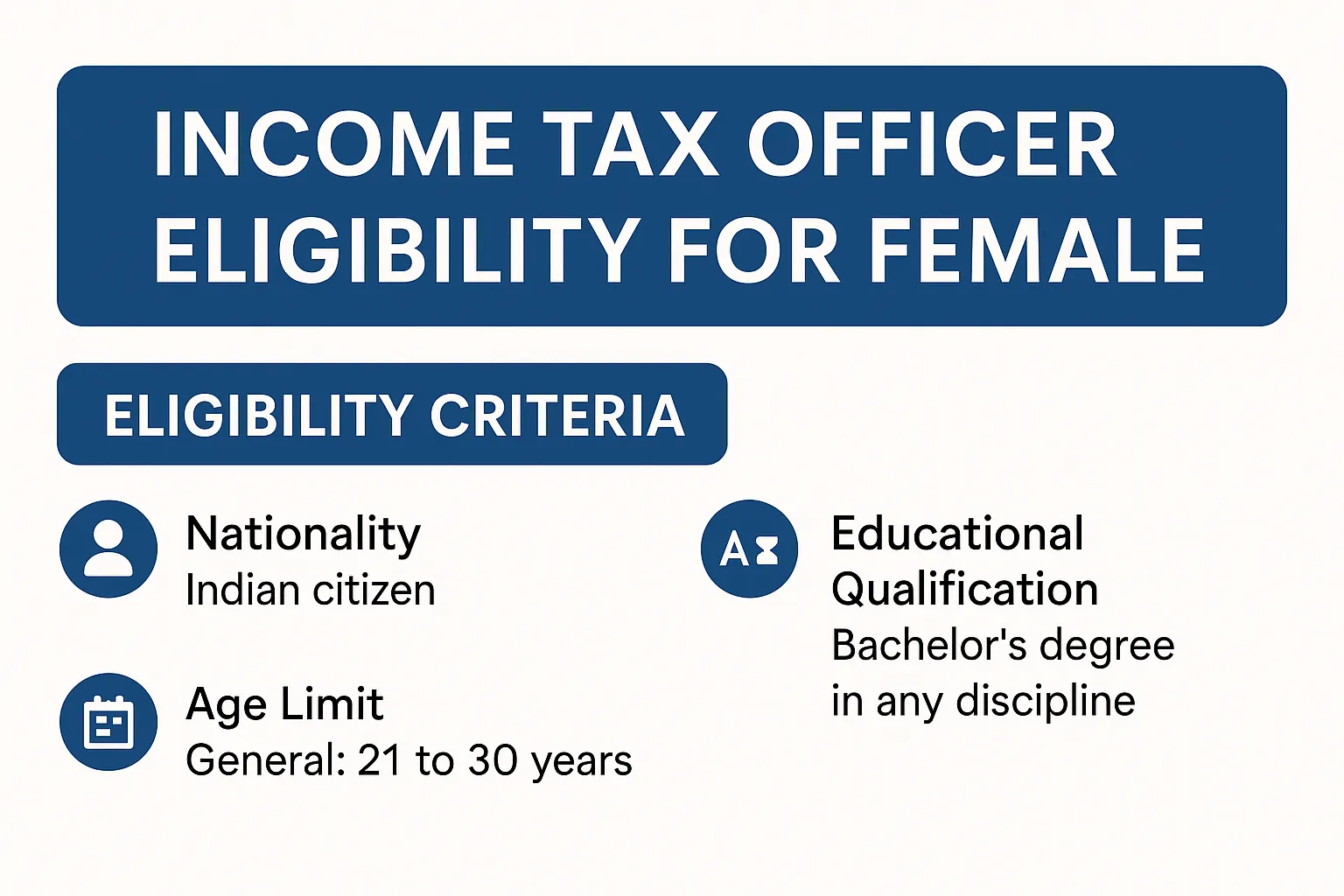 Income Tax Officer Eligibility for Female