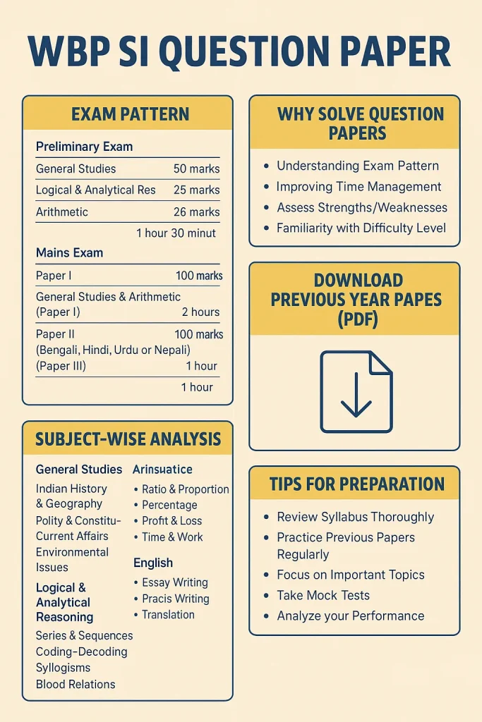 WBP SI Question Paper 2025 | Download Previous Year Papers (PDF) with Solutions