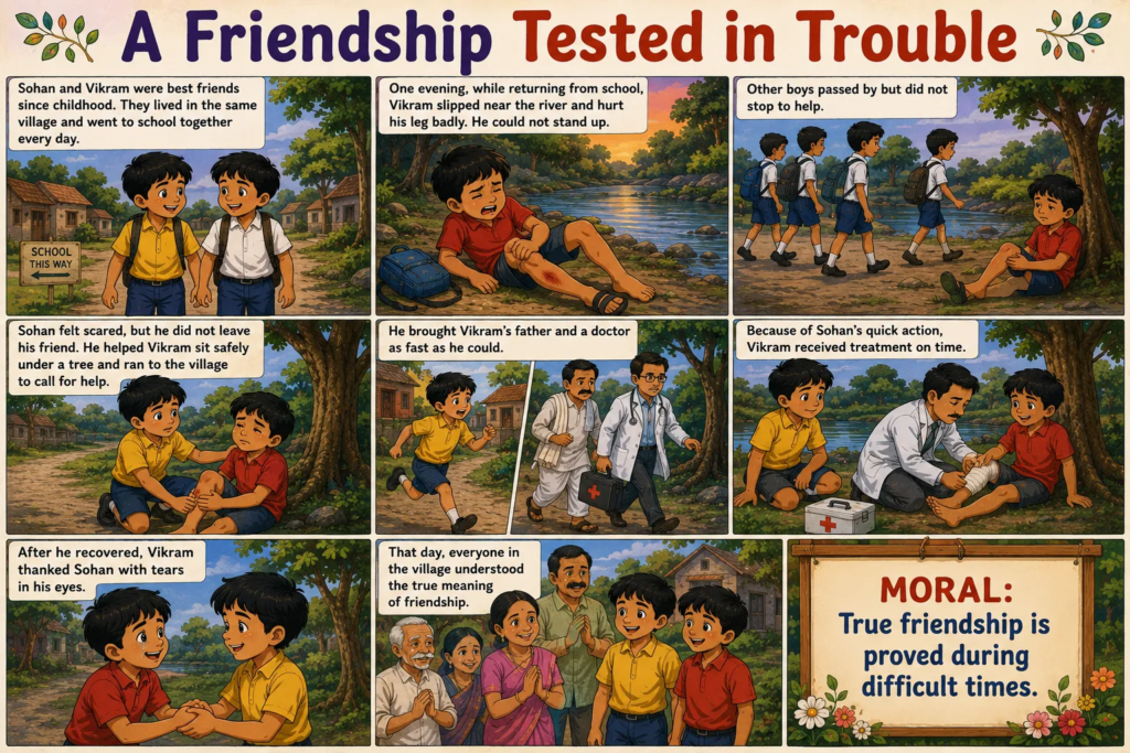 A Friendship Tested in Trouble -Friendship Moral Stories in English