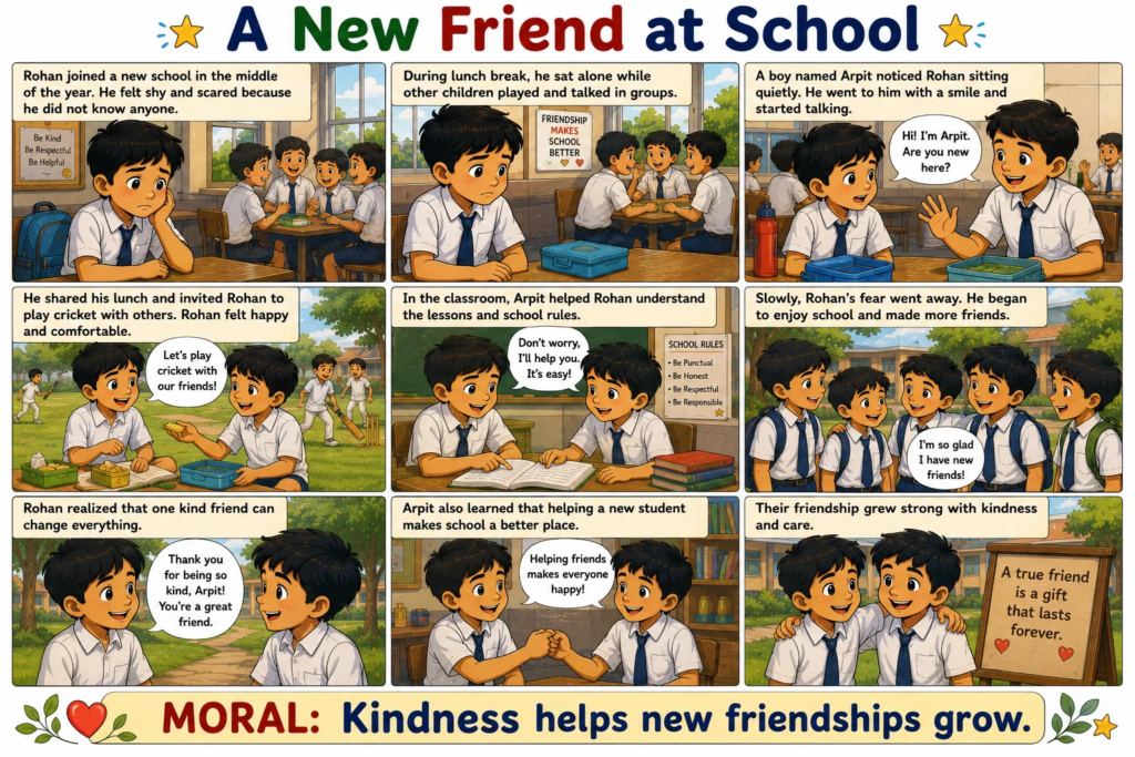 A New Friend at School -Friendship Moral Stories in English-