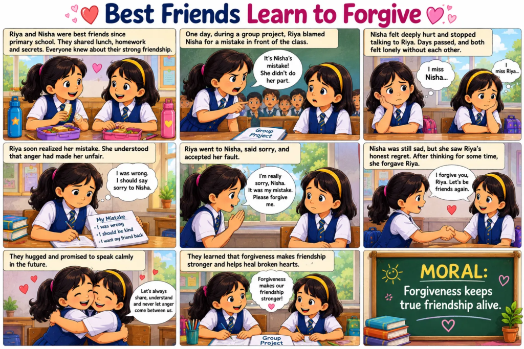 Best Friends Learn to Forgive-Friendship Moral Stories in English