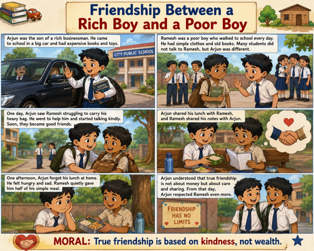 Friendship Between a Rich Boy and a Poor Boy - Friendship Moral Stories in English 