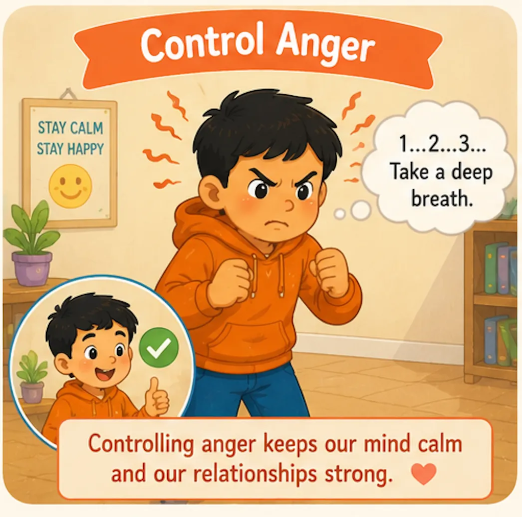 Control Anger - Moral Stories in English for Class 5
