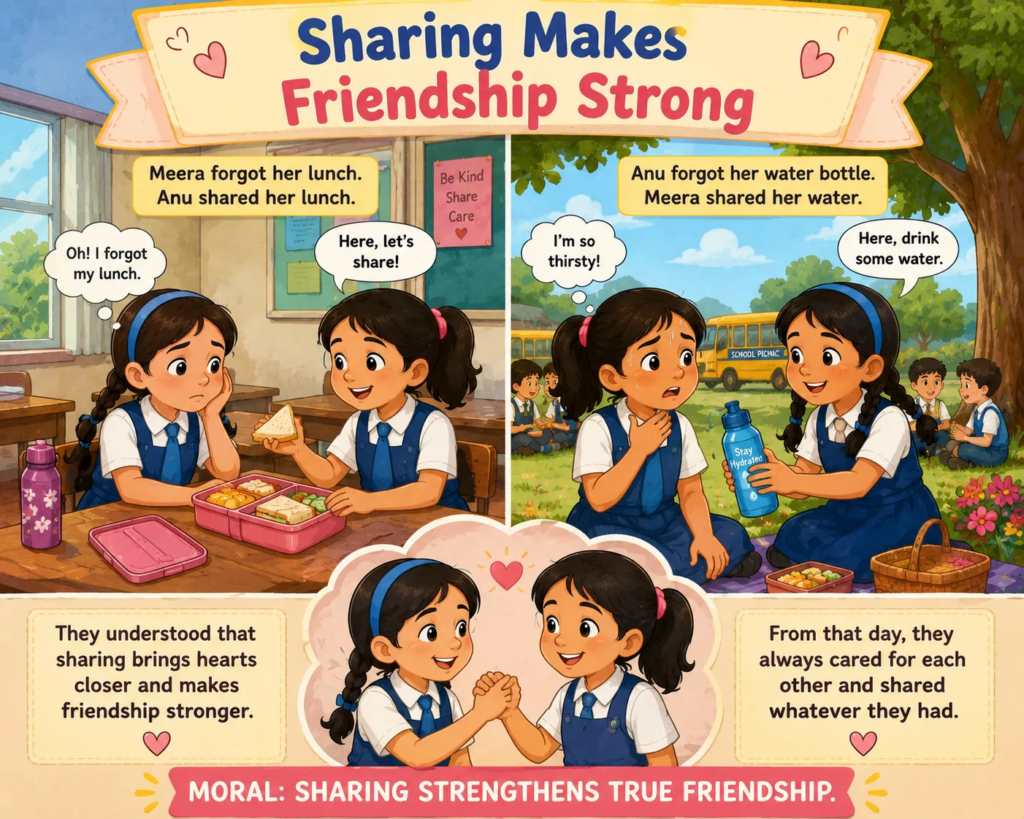 Sharing Makes Friendship Strong-Friendship Moral Stories in English