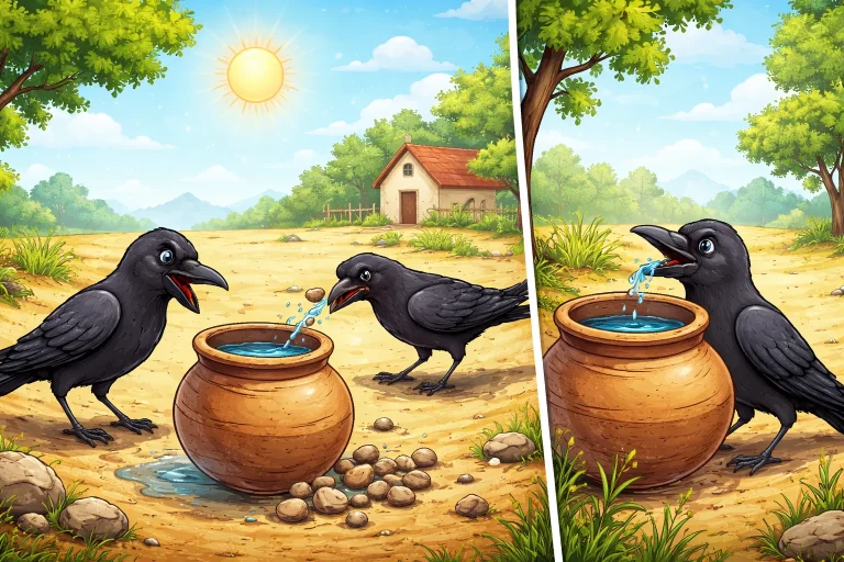 Moral of The Thirsty Crow Story in English