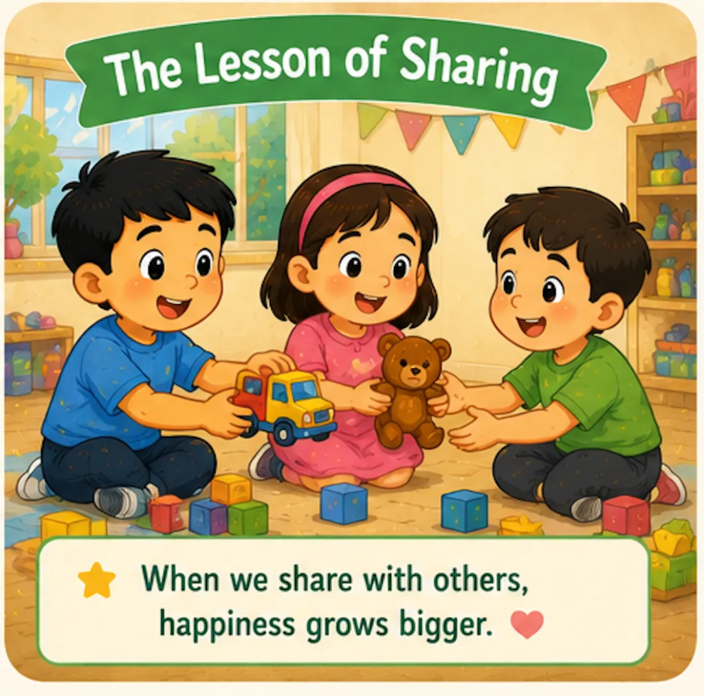 The Lesson of Sharing - 20 Lines Short Stories with Moral