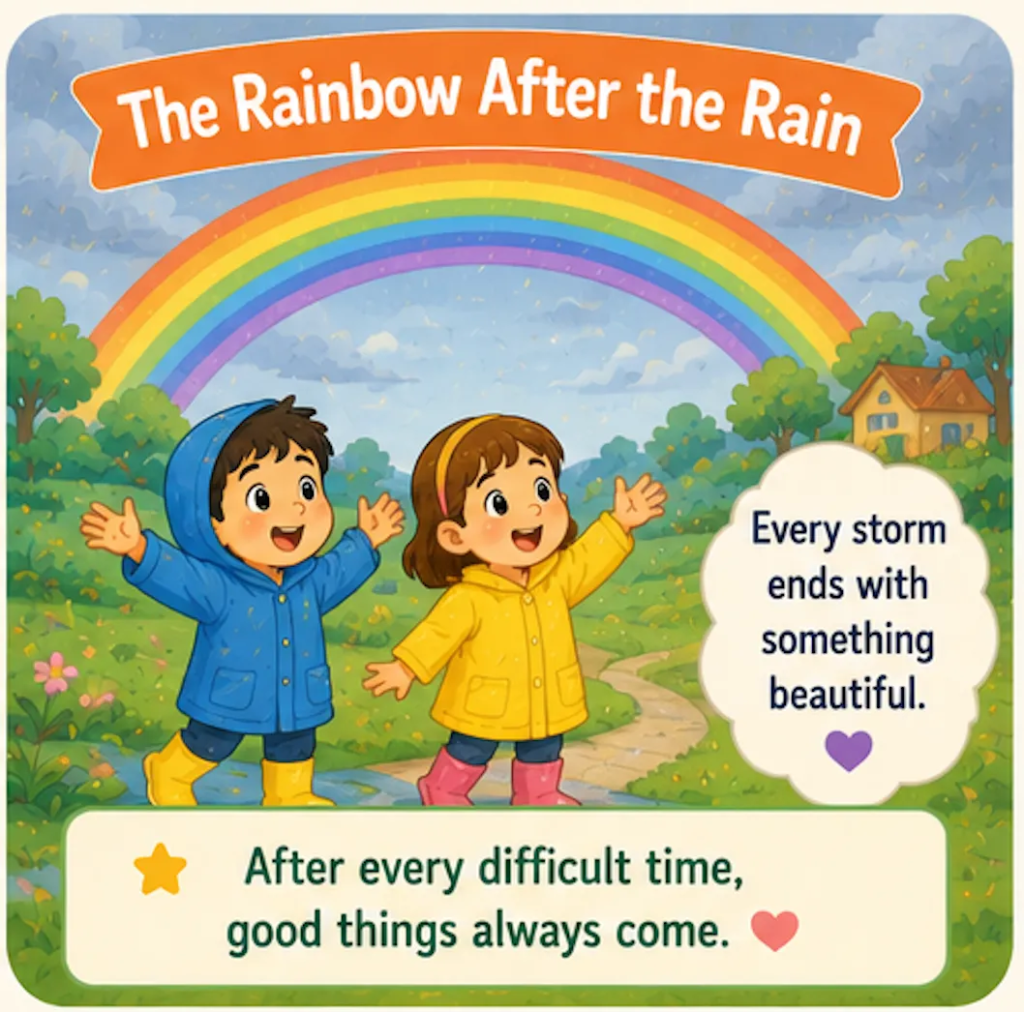 The Rainbow After the Rain - 20 Lines Short Stories with Moral