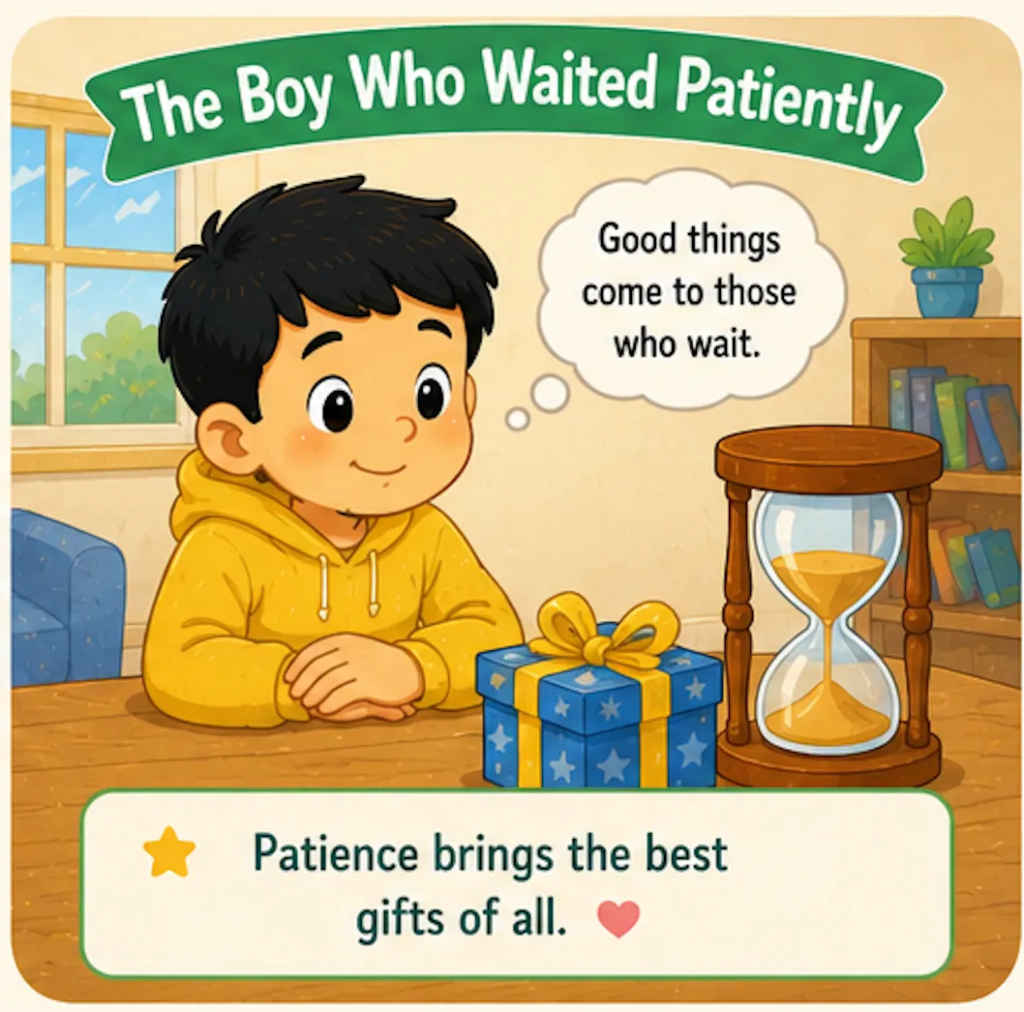 -The Boy Who Waited Patiently  20 Lines Short Stories with Moral