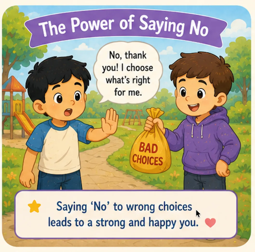 The Power of Saying No - 20 Lines Short Stories with Moral