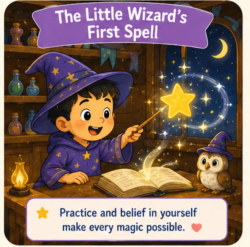 The Little Wizard’s First Spell-1 Minute Bedtime Stories for Kids