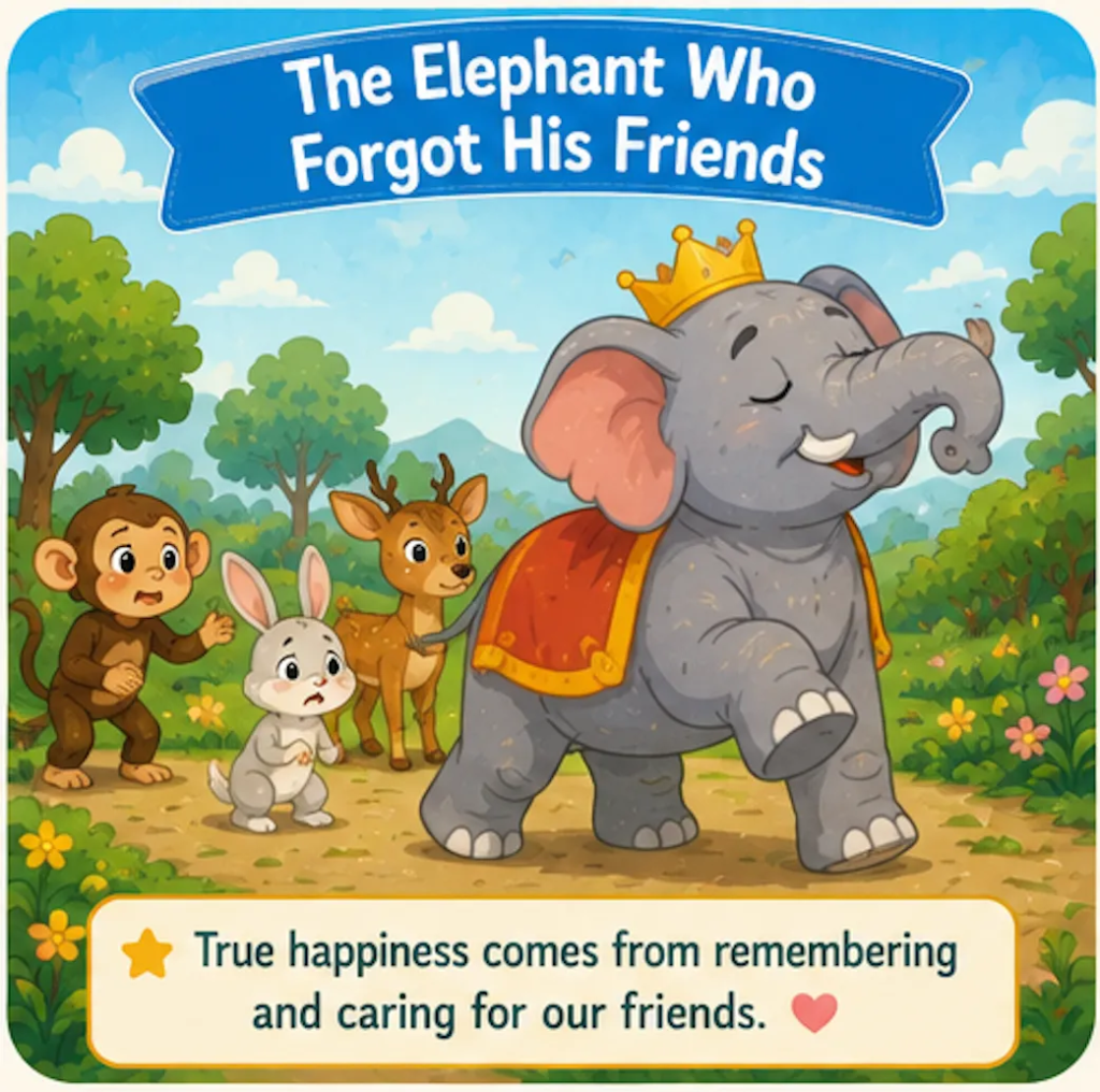 The Elephant Who Forgot His Friends- 1 Minute Bedtime Stories for Kids