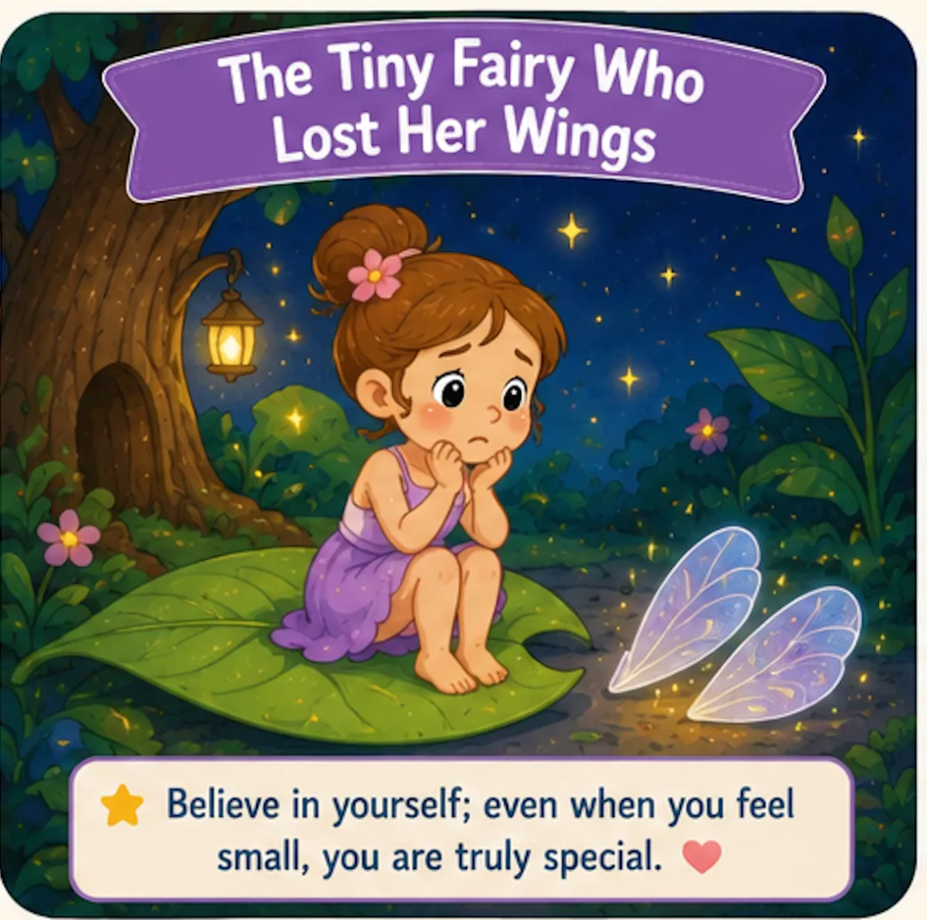 The Tiny Fairy Who Lost Her Wings-1 Minute Bedtime Stories for Kids