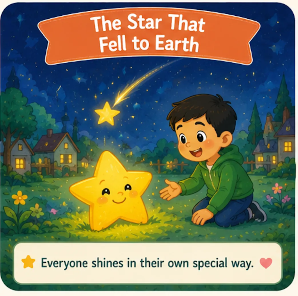The Star That Fell to Earth-1 Minute Bedtime Stories for Kids