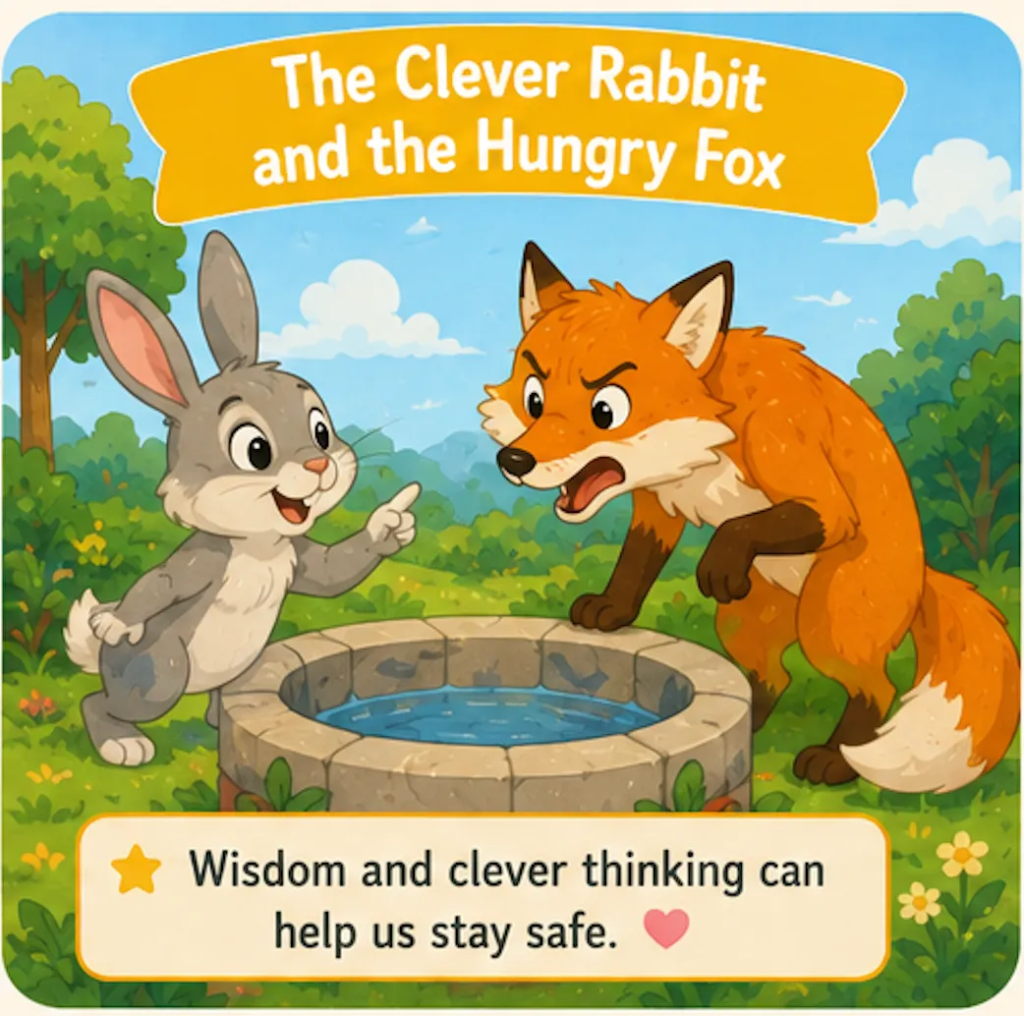 The Clever Rabbit and the Hungry Fox- 1 Minute Bedtime Stories for Kids