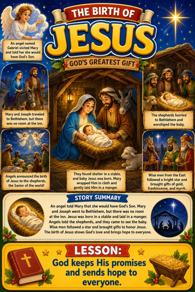 Birth of Jesus -
New Testament Bible Stories for Kids