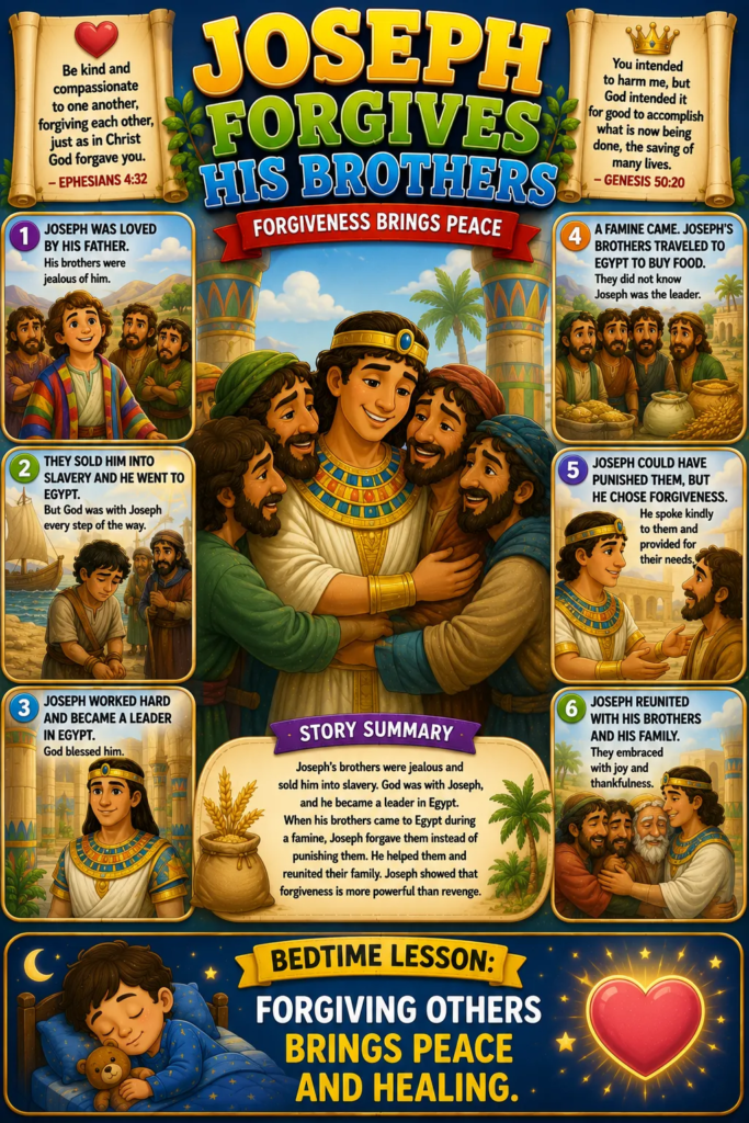 Forgiveness-Joseph Forgives His Brothers - Bible Stories That Teach Important Values
