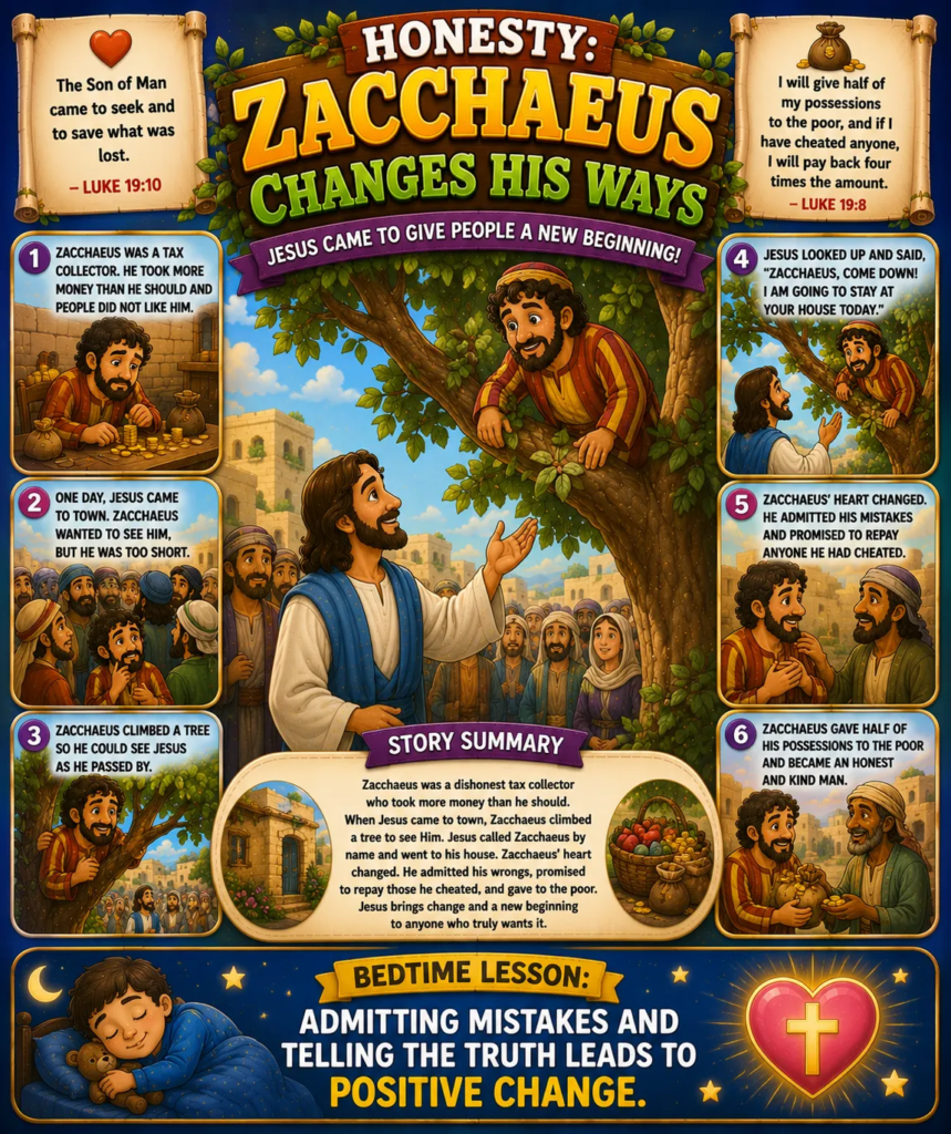 Honesty-Zacchaeus Changes His Ways - Bible Stories That Teach Important Values
