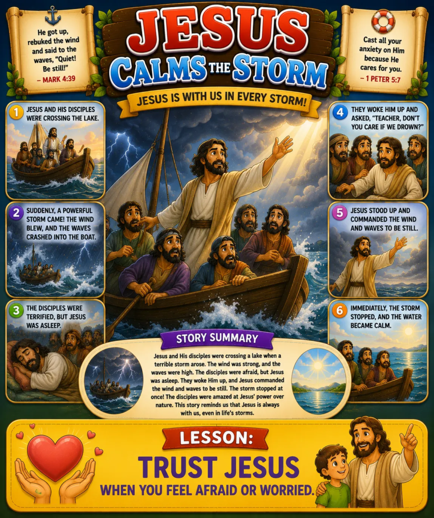 Jesus Calms the Storm - Short Bible Stories for Kids