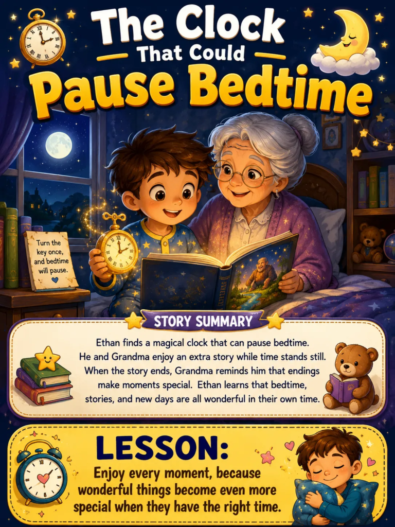 The Clock That Could Pause Bedtime - Bedtime Stories for 8 Year Olds 