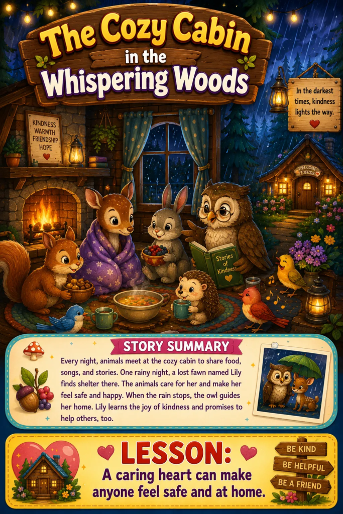 The Cozy Cabin in the Whispering Woods - Bedtime Stories for 7 years old kids