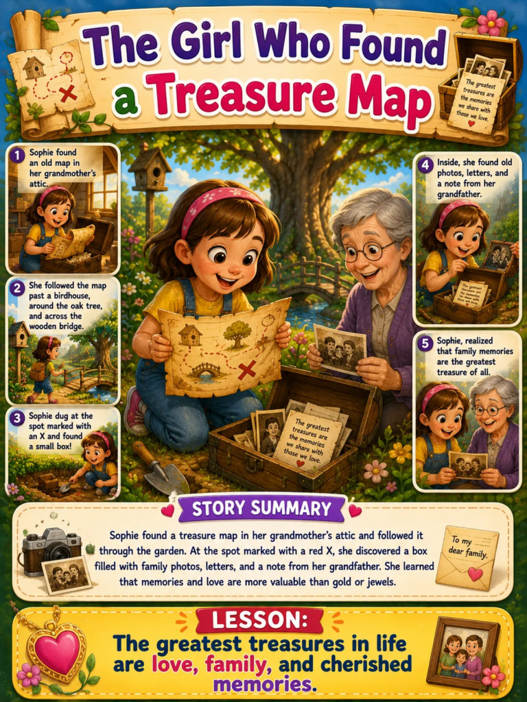 The Girl Who Found a Treasure Map - Stories for 7 Year Olds