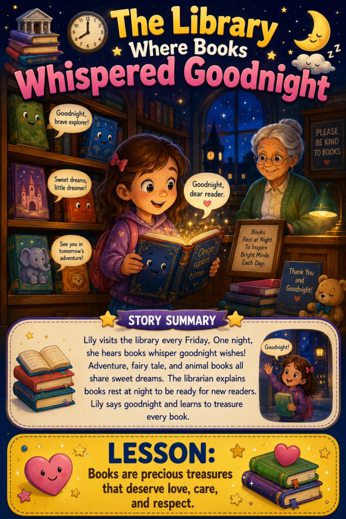 The Library Where Books Whispered Goodnight - Bedtime Stories for 8 Year Olds