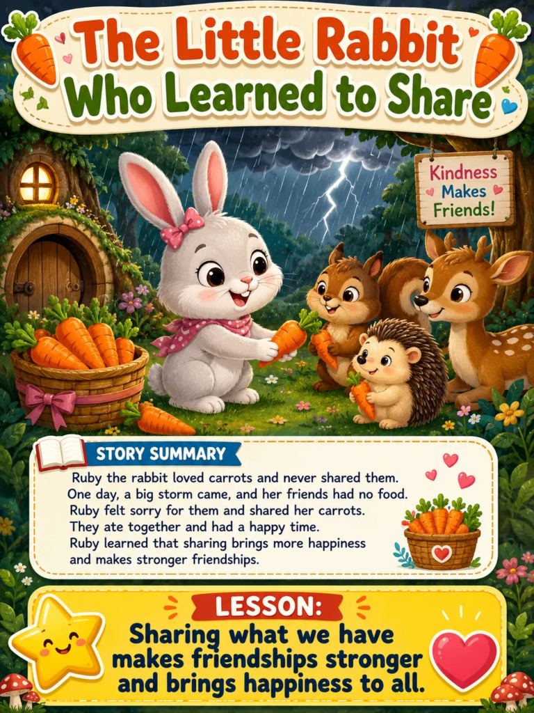 The Little Rabbit Who Learned to Share -Stories for 7 Year Olds