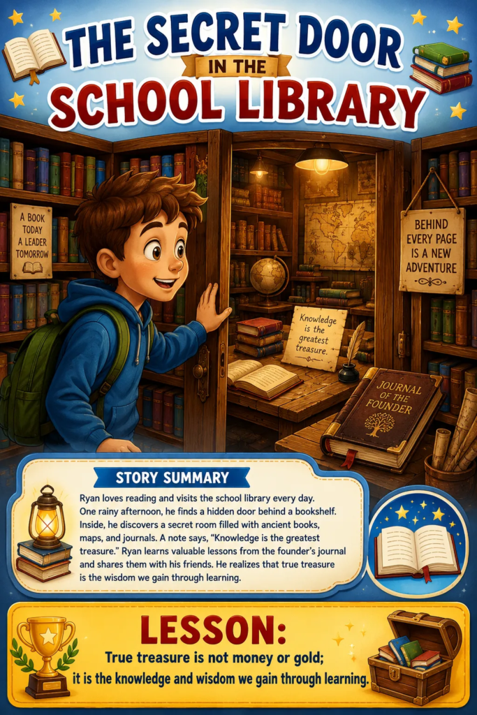 The Secret Door in the School Library - Best Stories for 10 Year Olds in