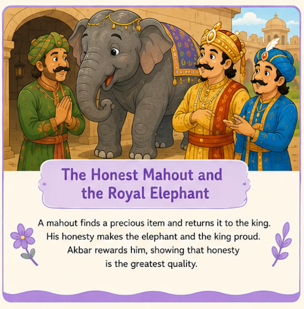 The Honest Mahout and the Royal Elephant - Akbar Birbal Elephant Story in English