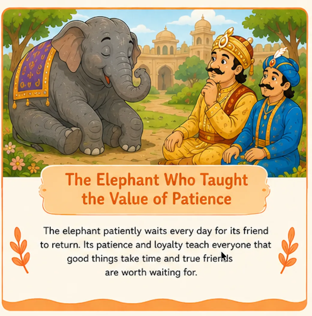 The Elephant Who Taught the Value of Patience - Akbar Birbal Elephant Story in English