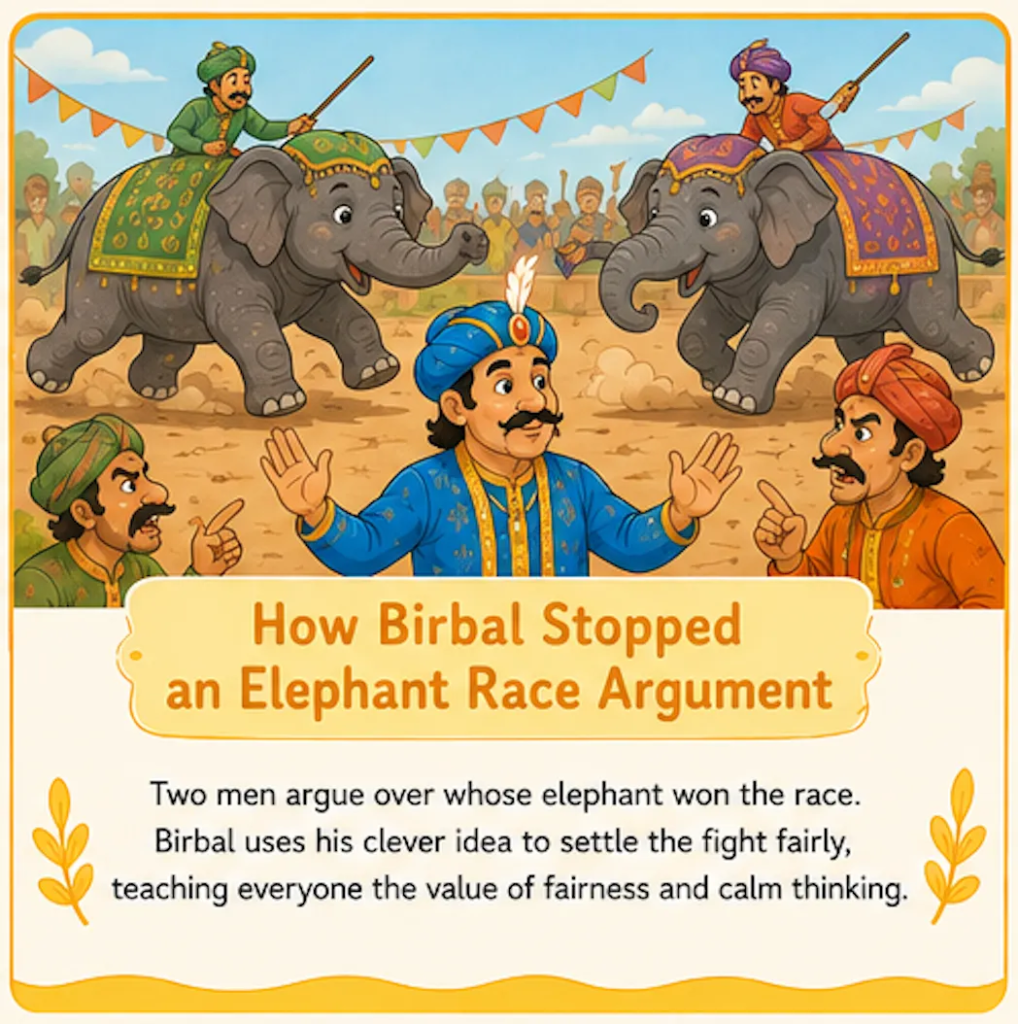 How Birbal Stopped an Elephant Race Argument - Akbar Birbal Elephant Story in English
