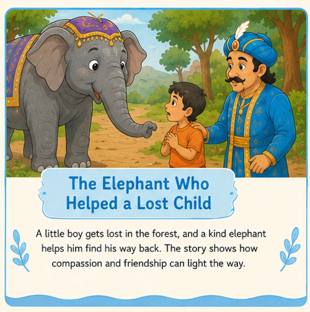The Elephant Who Helped a Lost Child - Akbar Birbal Elephant Story in English