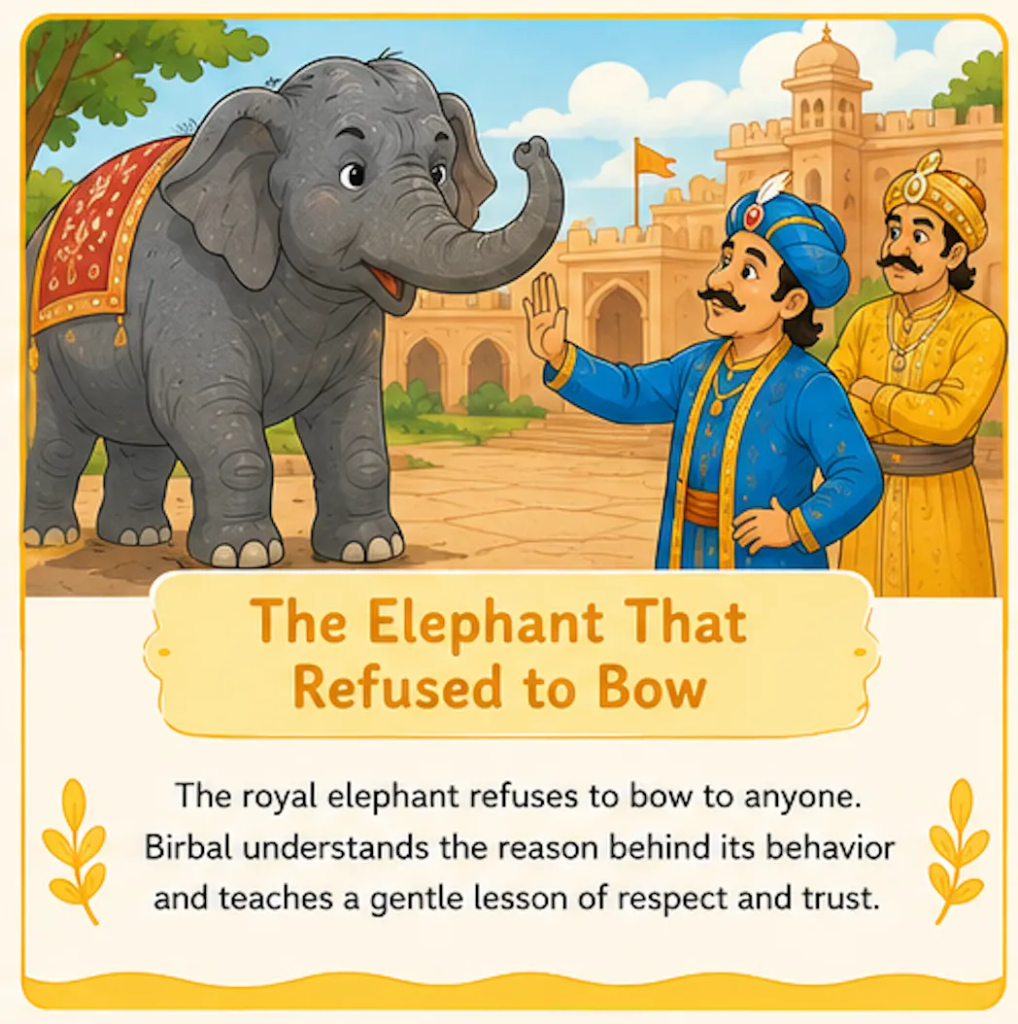 The Elephant That Refused to Bow - Akbar Birbal Elephant Story in English