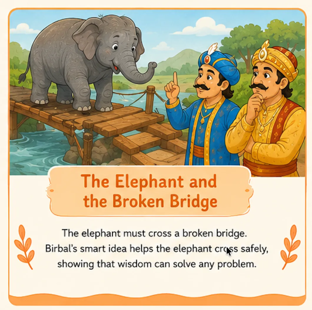 The Elephant and the Broken Bridge - Akbar Birbal Elephant Story in English
