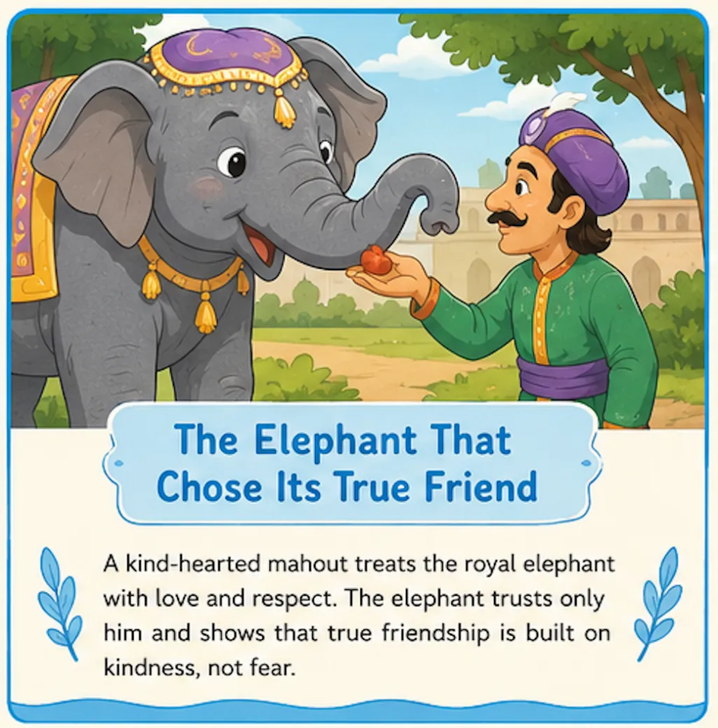 The Elephant That Chose Its True Friend - Akbar Birbal Elephant Story in English