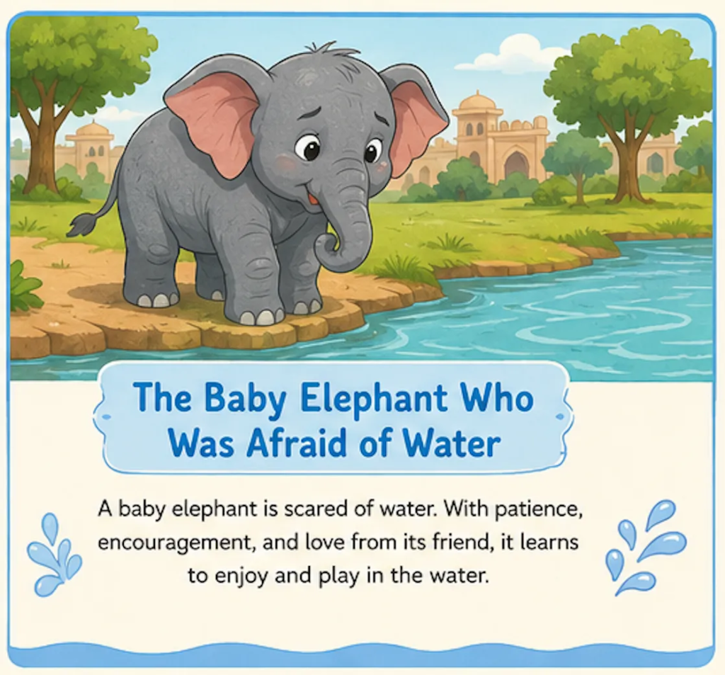 The Baby Elephant Who Was Afraid of Water - Akbar Birbal Elephant Story in English