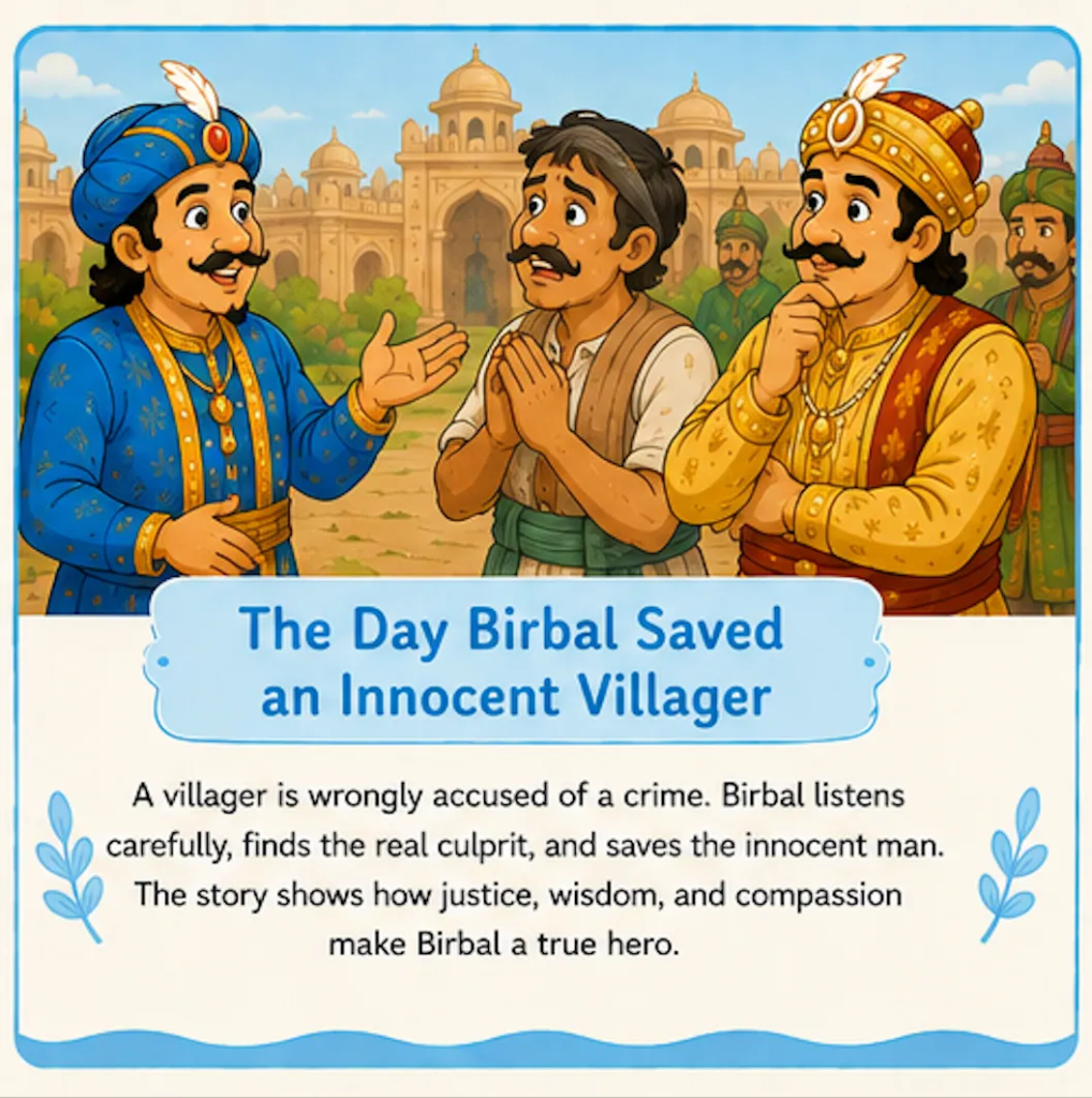 The Day Birbal Saved an Innocent Villager - Akbar and Birbal Stories with Pictures for Kids