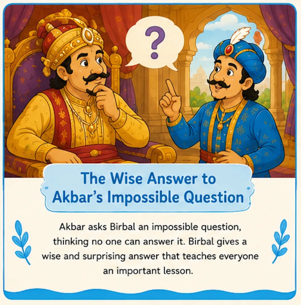 The Wise Answer to Akbar's Impossible Question - Akbar and Birbal Stories with Pictures for Kids