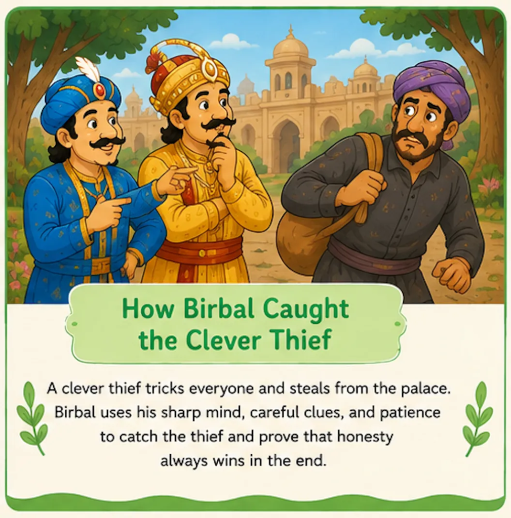 How Birbal Caught the Clever Thief - Akbar and Birbal Stories with Pictures for Kids