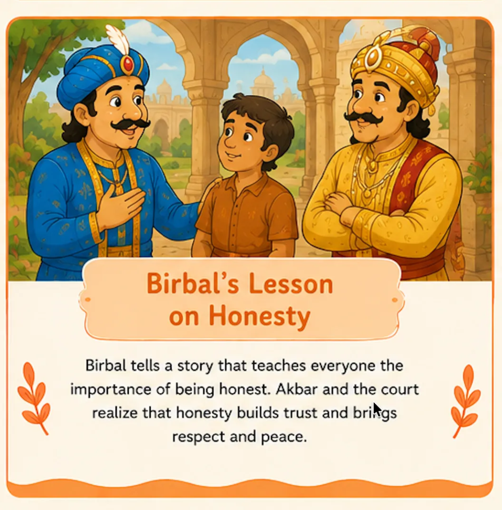 Birbal's Lesson on Honesty - Akbar and Birbal Stories with Pictures for Kids