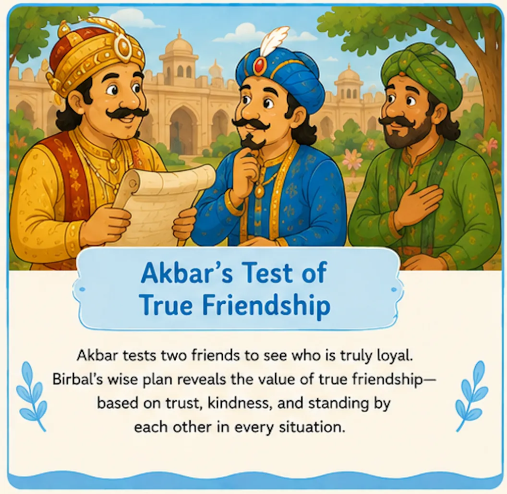 Akbar's Test of True Friendship - Akbar and Birbal Stories with Pictures for Kids