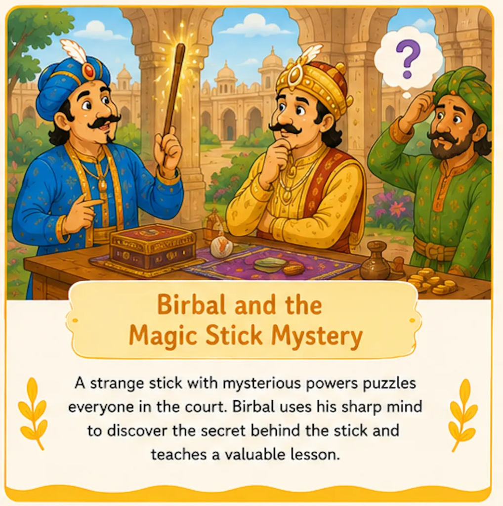 Birbal and the Magic Stick Mystery - Akbar and Birbal Stories with Pictures for Kids