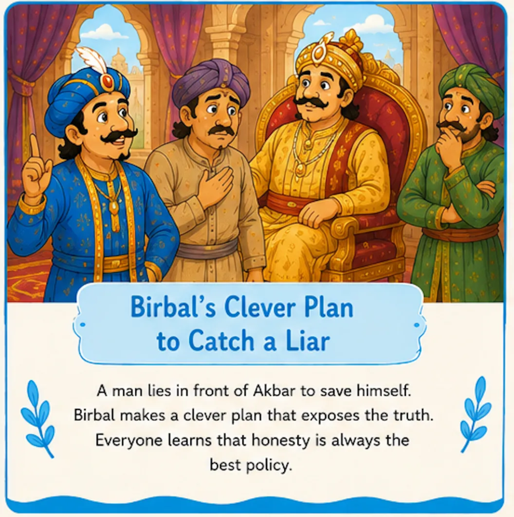 Birbal's Clever Plan to Catch a Liar - Akbar and Birbal Stories with Pictures for Kids