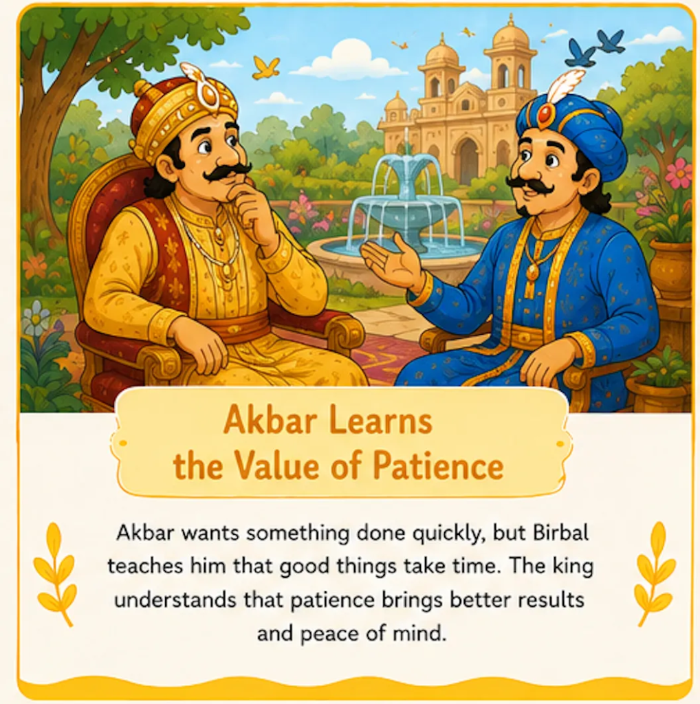Akbar Learns the Value of Patience - Akbar and Birbal Stories with Pictures for Kids