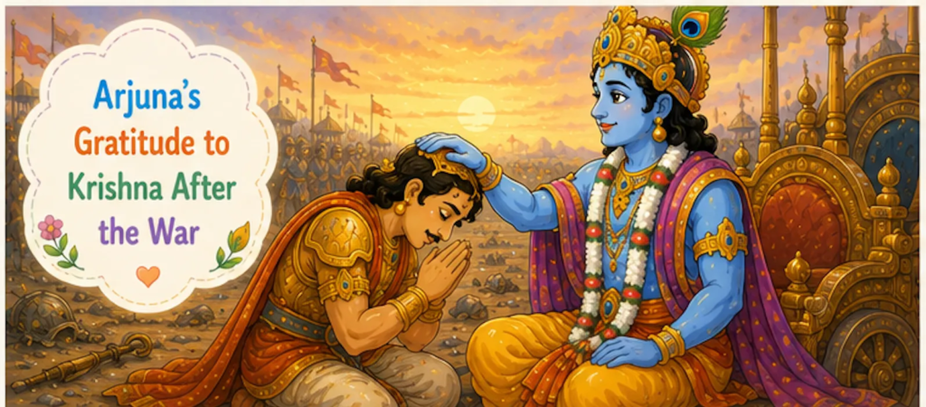 Arjuna's Gratitude to Krishna After the War -Krishna Arjuna Story for Kids 