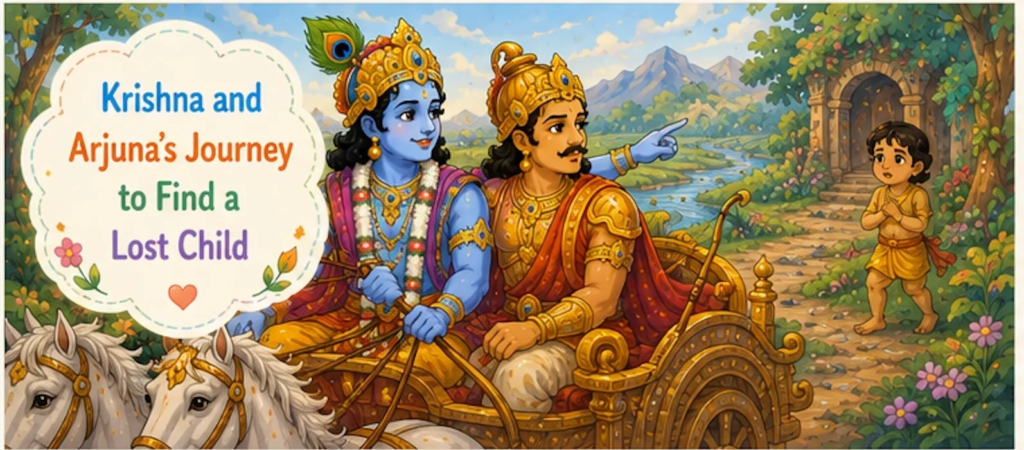 Krishna and Arjuna's Journey to Find a Lost Child -Krishna Arjuna Story for Kids 