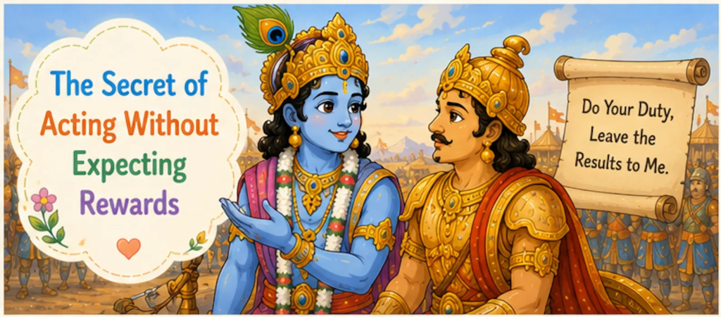 The Secret of Acting Without Expecting Rewards -Krishna Arjuna Story for Kids 