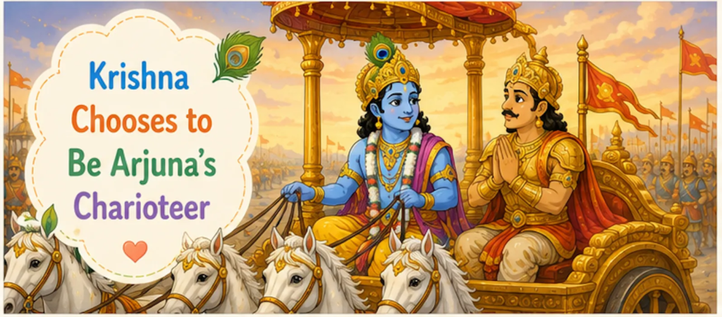 Krishna Chooses to Be Arjuna's Charioteer -Krishna Arjuna Story for Kids 