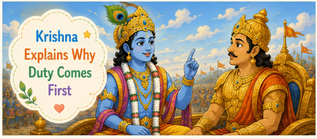  Krishna Explains Why Duty Comes First - -Krishna Arjuna Story for Kids 