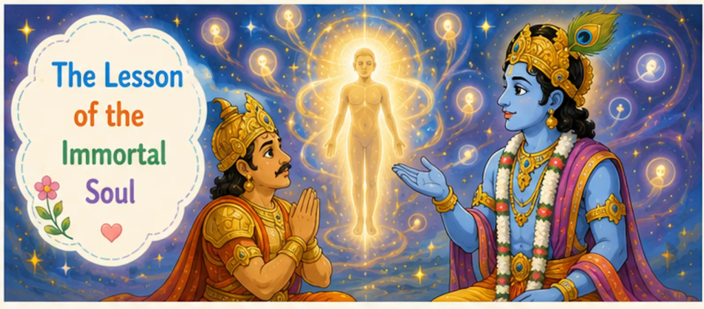 The Lesson of the Immortal Soul -Krishna Arjuna Story for Kids 